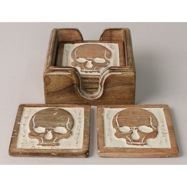 Set of 6 Skull Coasters - Click Image to Close